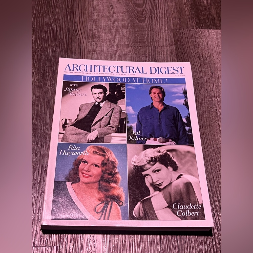 Architectural Digest April 1998 Hollywood at Home Magazine/Coffee Table book